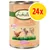 Pack of 24 Lukullus Junior chicken and veal with oats, carrot and linseed oil, extra calcium and phosphorus, 400g tins.