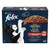 Boîte Purina Felix Délices Tranchés, sélection de la campagne, en gelée, 90 % de protéines animales, cuit à la vapeur, 12x sachets, bœuf, poulet, canard, dinde, visuel chat noir et blanc.