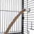 Rope made from natural material, attached to a metal cage with plastic holder.