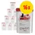Multipack med 16 påsar Catz Finefood N°3 Huhn, 85 g. Text: Chicken, Poulet, Pollo, Frango. Märkt 'Made in Germany' och symboler för ingredienser och egenskaper synliga.