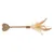 Wooden toy with golden heart and beige feathers at the end.