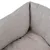 Nahaufnahme eines grauen Stoffmaterials mit weicher Polsterung, geeignet für Möbel oder Haustierbetten.