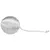 Silver ball-shaped toy with string, suitable for playing and throwing.