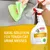 Nature's Miracle Urine Remover spray bottle, person cleaning sofa with green cloth. Text: Ideal solution for tough cat urine messes. Label: Urine Bio-Enzymatic Formula.