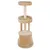Kratzbaum mit drei Ebenen, beige, obere Plattform rund, mittlere und untere Plattform gepolstert, zentrale Kratzsäule aus Sisal.