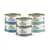 Boîtes de nourriture pour animaux Almo Nature HFC Natural et Jelly, variétés visibles : thon, poulet et fromage, truite et thon, thon avec alevins. Marques et textes en anglais/français visibles.