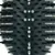Close-up of a brush with black and white plastic bristles, suitable for coat care.
