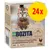 Bozita Swedish Natural Quality, pollo e tacchino, 370 g, confezione da 24. Testo visibile: grain free, chunks in sauce, β-glucan. Immagine di un gatto sulla confezione.