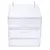 Transparent box made of plexiglass with two metal hooks on top, suitable for hanging.