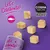 Cosma Pure Love Snackies. Gefriergetrocknete Snacks mit Fisch, Text: Let's Celebrate! auf lila Hintergrund.