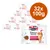 Butcher's Delicious Dinners pour chat, lot de 32 sachets de 100 g. Texte visible : Chicken & Liver, Chicken & Beef. Illustration d’un chat roux sur l’emballage.