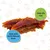 Pet treat made with 100% natural duck and only 2% fat, shown as strips of dried meat.