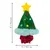 Grøn juletræ af plys med gul stjerne, farvede prikker og røde glimmerdetaljer. Mål: højde 15,2 cm, bredde 10,1 cm.