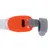 Luz LED naranja con conexión USB y banda de velcro gris para fijación.