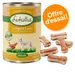 Boîte Lukullus Geflügel & Lamm 400 g avec image de poule et agneau, friandises en forme d’os à côté, pastille orange « Offre d’essai ! » visible.