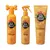 Drie Pet Head Ditch the Dirt producten: Deodorizing Shampoo 300 ml, Deodorizing Spray 300 ml en Deodorizing Conditioner 250 ml, Orange met natuurlijke sinaasappelextracten.