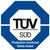 TÜV SÜD. Production monitored. Safety tested. Tekst w języku angielskim.
