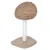 Arbre à chat en forme de champignon avec base carrée beige, tronc recouvert de corde blanche et sommet en tressage naturel marron. Aucun texte ou marque visible.
