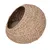Niche ronde en osier tressé avec grande ouverture, intérieur visible sans coussin ni accessoire, matériau naturel apparent.