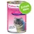 Feline Porta 21 kattemad, Ganzes Thunfischfleisch mit Shrimps, tekst: Enkelt dåse, ...your cat will love it! Pink etiket med billede af grå kat. Tekst på tysk og engelsk.