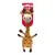 KONG Shakers plush toy in giraffe shape with squeaker. Packaging shows red background and product name.