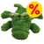 Giocattolo per cani a forma di animale in peluche verde, etichetta tessuta visibile, simbolo giallo con percentuale rossa che indica offerta o sconto. Giocattolo per cani a forma di animale in peluche verde, etichetta tessuta visibile, simbolo giallo con percentuale rossa che indica offerta o sconto.