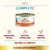 almo nature HFC Complete chicken with carrots, grain free recipe, boosts hydration, mono protein, natural & complete. Text also in Italian, German, French. 100% logo visible.