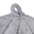 Close-up of grey, soft plush material with a loop at the top. Suitable for product description or material display.