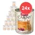 24x Animonda Carny Adult Rind + Huhn, 100% frische Zutaten, ohne Getreide, Made in Germany, s obrázkem kočky a masa na etiketě konzervy.