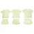 Trois ensembles t-shirt et short assortis, motif citrons jaunes et feuilles vertes sur fond blanc, présentés à plat. Aucun logo ou marque visible.