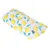 Vêtement pour animal blanc avec motifs citrons jaunes et feuilles vertes, étiquette visible portant l’inscription « DOG » en noir et blanc.
