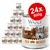 Wolf of Wilderness Oak Woods 24x800g tins, 100% grain-free recipe, fresh wild boar with wild berries, roots and wild herbs. Large red label shows pack size. Brand and product text visible.