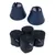 Deux cloches de protection bleu foncé et quatre bandes noires en tissu, étiquettes visibles avec la marque 'Nomad Tales'.