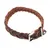 Heim gevlochten leren halsband, bruin - 28 - 35 cm nekomtrek, 25 mm breed