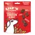 Lily's Kitchen Training Treats with Chicken & Beef, 70 g. Trozos de premio visibles junto a los textos: SIT..., STAY, FETCH! Envase rojo con ilustración de perro y flores.