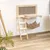 Holz-Kletterwand mit Sisal-Kratzfläche, gepolsterter Liegefläche, Leiter mit Plüschstufen und Hängematte aus Stoff. Geeignet für Wandmontage.