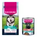Croquettes Eukanuba Premium Nutrition 12 kg ou 15 kg pour chien + boîtes 3 x 400 g offertes ! -Adult Large et Giant Breed Saumon (12 kg) + Adult Riche en Bœuf et Citrouille