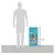 Product size comparison showing a large bag of Beta Puppy food next to an adult human silhouette, with the bag height labelled as 771 mm.