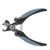 Coupe-griffes en métal avec poignées ergonomiques noires et bleues, ressort central visible, pour animaux. Aucun texte ou marque visible sur l’outil.