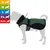 Größenübersicht für Hundebekleidung: S, M, L, XL, XXL. Abgebildet ist ein grüner und schwarzer Mantel an einer Hundesilhouette. Größenübersicht für Hundebekleidung: S, M, L, XL, XXL. Abgebildet ist ein grüner und schwarzer Mantel an einer Hundesilhouette.