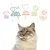 Pure food, Perfect protein & fat balance, Care for all animals, For a better planet, Happy & healthy cats – text above cat image with icons. Text is in English.