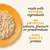 Product made with natural ingredients, no artificial colours, flavours or preservatives, and high quality protein, shown next to a plate of shredded food.