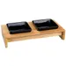 Trixie zestaw ceramicznych misek na drewnianym stojaku - 2 × 200 ml, wymiary, dł x szer. x wys.: 28 × 15 × 6 cm