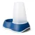 Automatic water dispenser with a blue base and transparent container, designed to provide a continuous supply of water for pets.