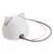 White dome-shaped device with two pointed ears and an attached grey cable, shown from the back to display the cable connection.
