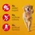 No added sugars, no artificial colours, no artificial flavours. Text shown beside icons on yellow background with a dog.