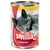 Boîte de nourriture pour chat Smilla, texte visible : Rindtöpfchen, mit Huhn, mit Taurin, 400 g. Image d’un chat gris sur l’étiquette.