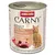 Animonda Carny Adult kylling, kalkun og andehjerter. 100% friske ingredienser, uden korn, Made in Germany. Med taurin. Dåse med kødstykker og fjerkræ-symbol.