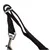 Black dog lead with metal carabiner and sturdy loop for secure grip.