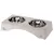 Ferplast Double Bowl Legno made of wood - 2 x 1.2 l, L 49.5 x W x H 23 x H 9.6 cm 